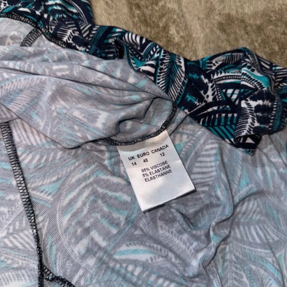 Precis Petite Women’s Blue Patterned Long Skirt - Picture 3 of 5